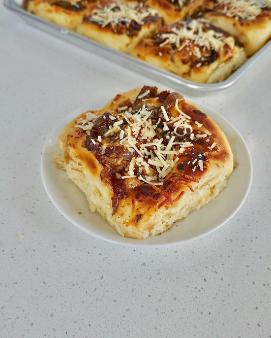 Caramelized onion garlic cheese